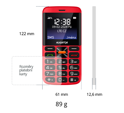 Aligátor A910 Senior 4G, červená
