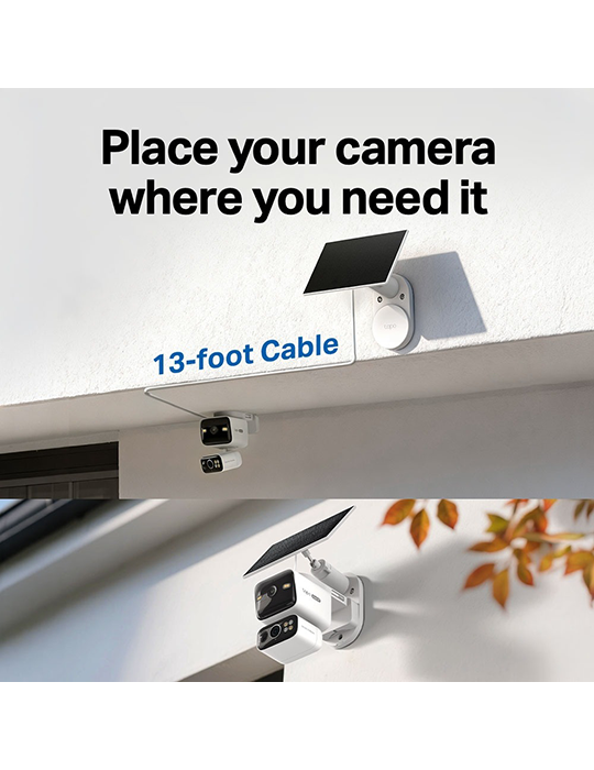 Sada solárně napájené bezpečnostní Wi-Fi kamery se dvěma objektivy a funkcí Pan/Tilt Tapo C645D KIT, bílá